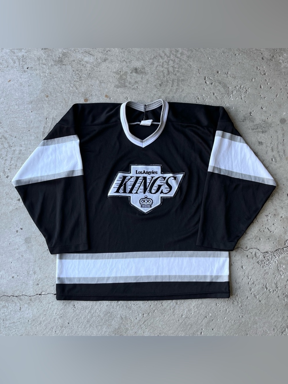 Vintage 90s Los Angeles Kings CCM Maska NHL Hockey Jersey Mens Large Black Blank